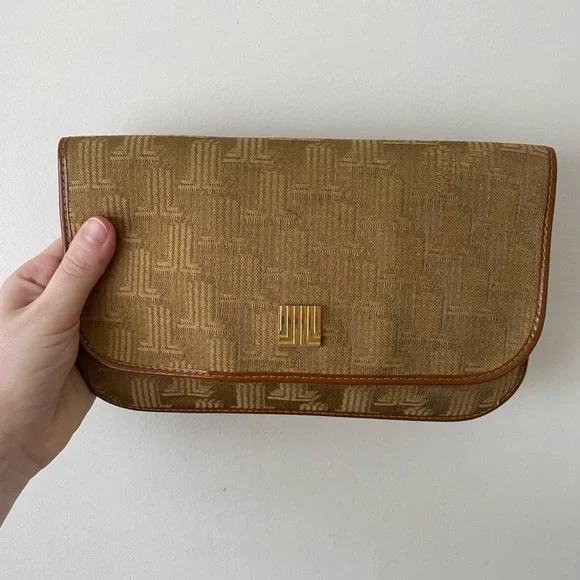 LANVIN Stamped Vintage Clutch Canvas Purse 👛 - Picture 3 of 14